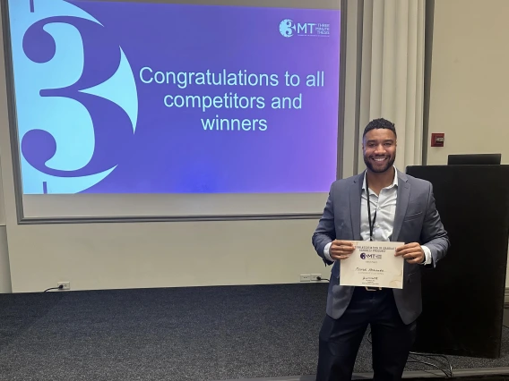 Mourad Abdennebi with first place certificate