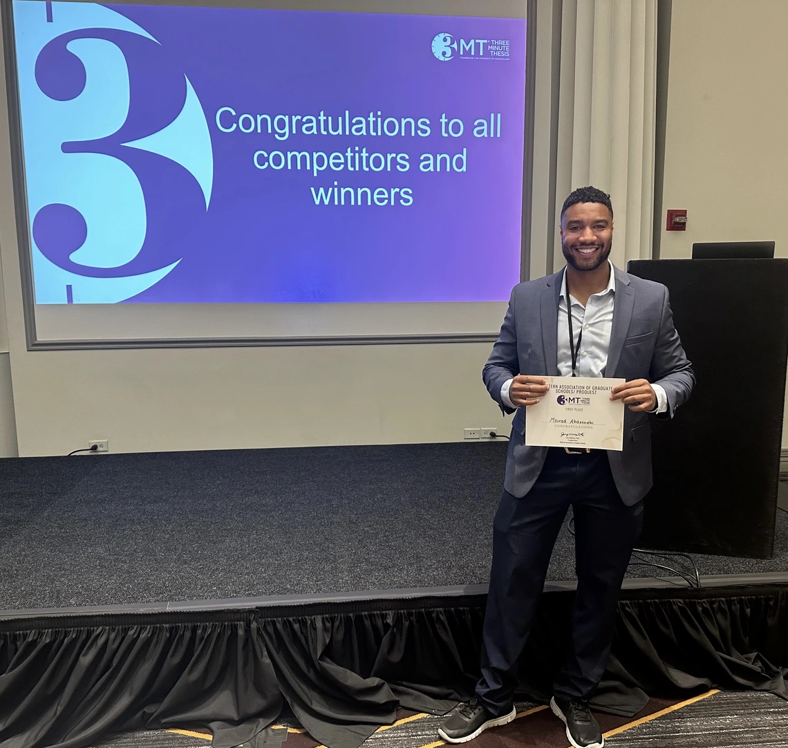 Mourad Abdennebi with first place certificate