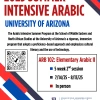 Flyer showing information about the 2025 Summer Intensive Arabic course