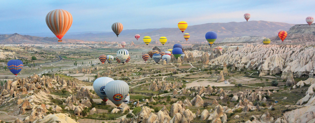 Hot air balloon tour outside of Istanbul, Turkey.